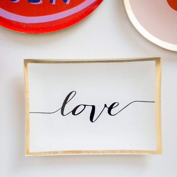 GIFTCOMPANY Deko Teller LOVE schwarz
