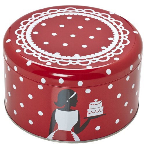 Plätzchendose Cake Couture Punkte rot weiß Keksdose Dose Blechdose Gebäckdose Ø 14 cm Birkmann