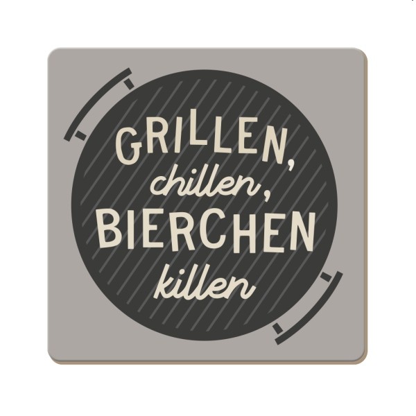 Korkuntersetzer Grillen chillen Bierchen killen