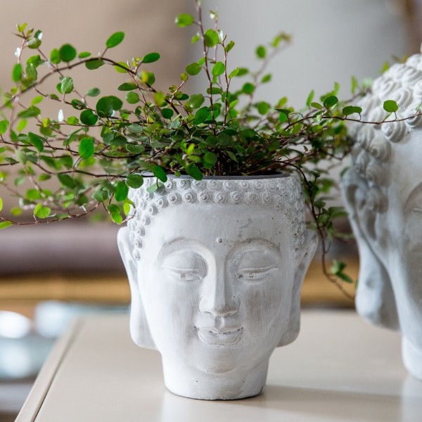 Pflanztopf Buddha Kopf zum Bepflanzen 13,5 cm