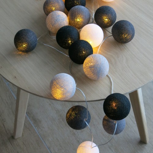 Original Cotton Ball Lights 20er Lichterkette mit Netzteil Farbe weiß silber 