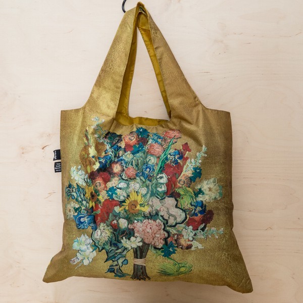 LOQI Tasche VINCENT VAN GOGH Blume Bouquet gold