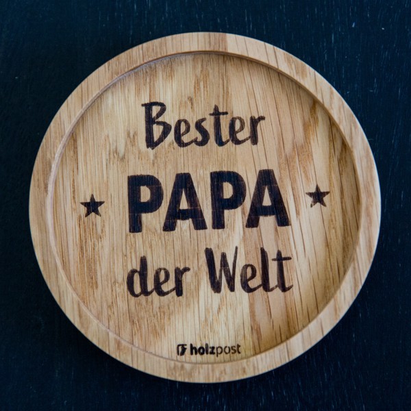 Holzpost Untersetzer Bester Papa der Welt