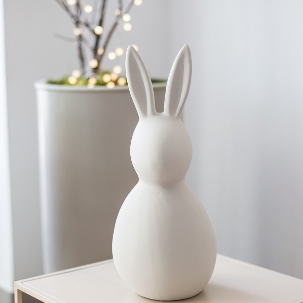 Hase taupe 42 cm Keramik matt