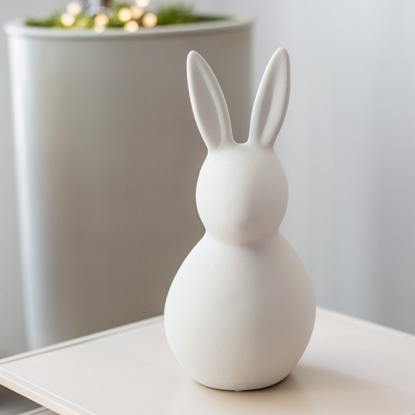 Hase taupe 34 cm Keramik matt