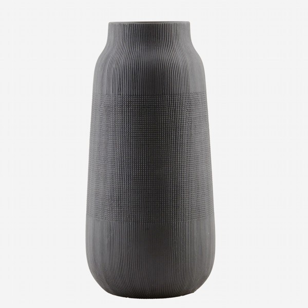 House Doctor Vase schwarz 35 cm groove