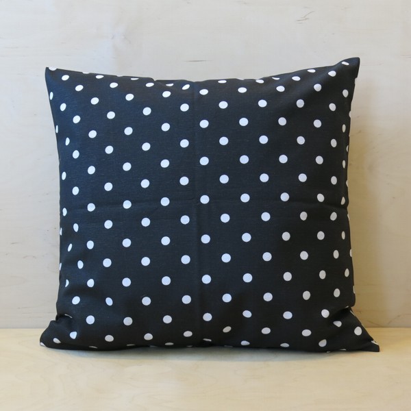 Kissenhülle Punkte schwarz Polka Dots weiß