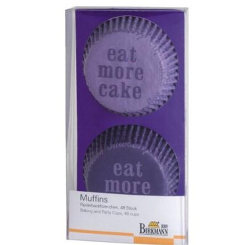 Muffinförmchen Cupcake Papierförmchen Muffin Eat more Cake Lila Birkmann