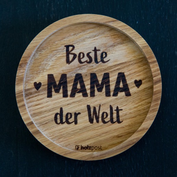 Holzpost Untersetzer Beste Mama der Welt