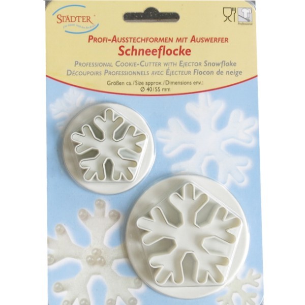 Ausstechform Schneeflocke mit Auswerfer 2er Set