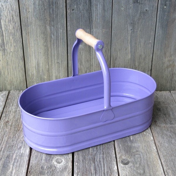 Korb mit Holzgriff oval lavendel 37 cm