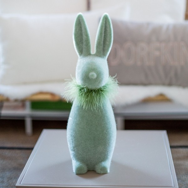 Hase grün beflockt 41 cm