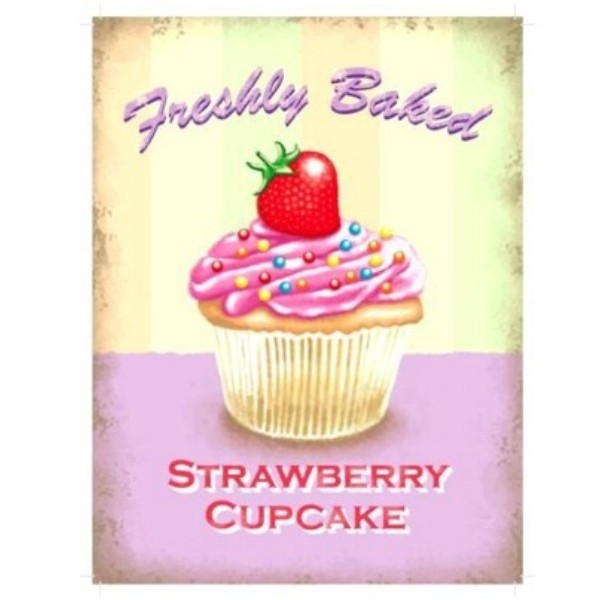 Deko Schild Cupcake Erdbeere Muffin
