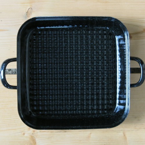 Riess Emaille Bräter mit Deckel  schwarz 26 cm Bratreine Auflaufform