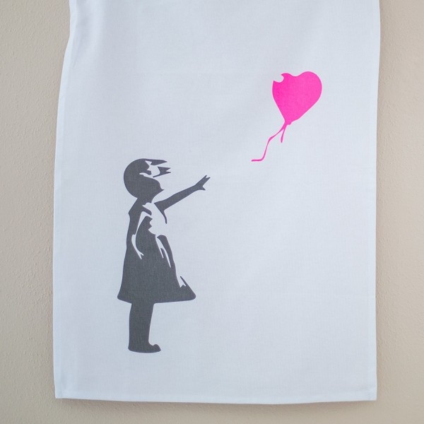 Geschirrtuch Street Art Mädchen mit Luftballon