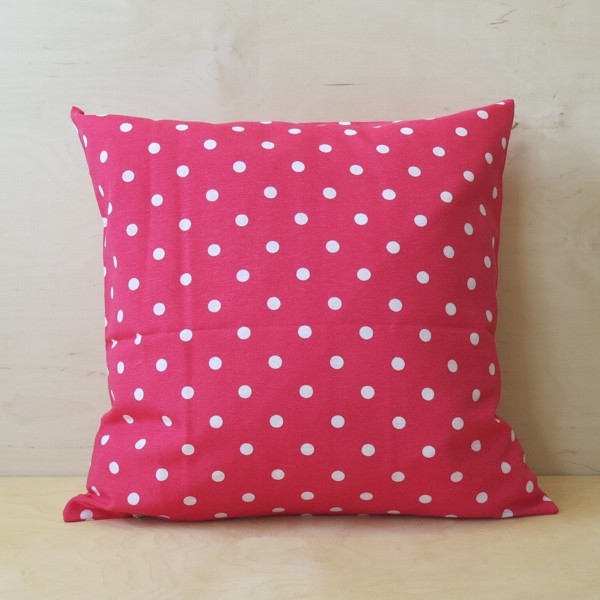 Kissenhülle Punkte pink Polka Dots weiß