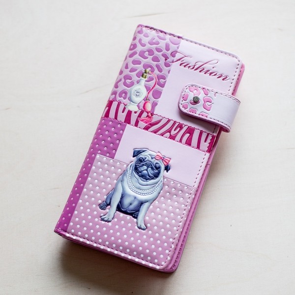 Geldbörse lang Mops pink