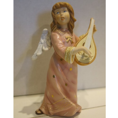 Kaiser Porzellan Engel mit Mandoline rose 12 cm Laute Weihnacht Angel Christmas