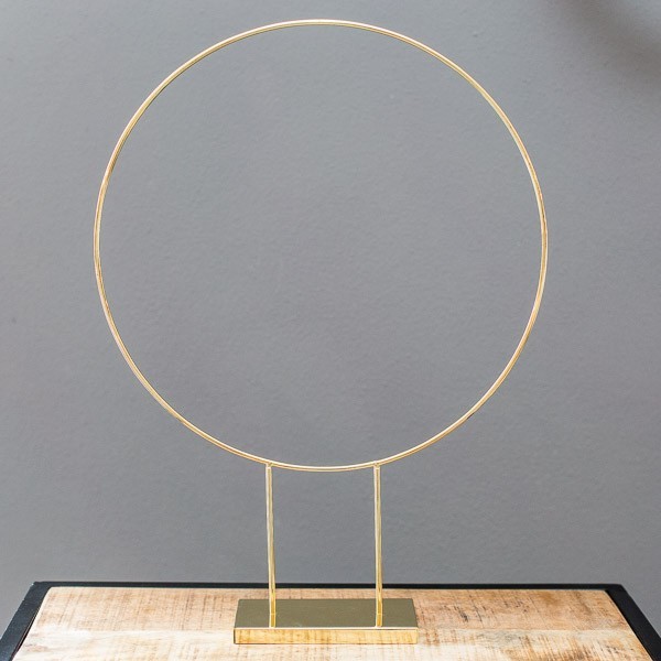 Deko Ring auf Fuß gold 40 cm
