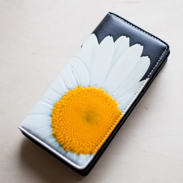 Geldbörse lang Blume weiß