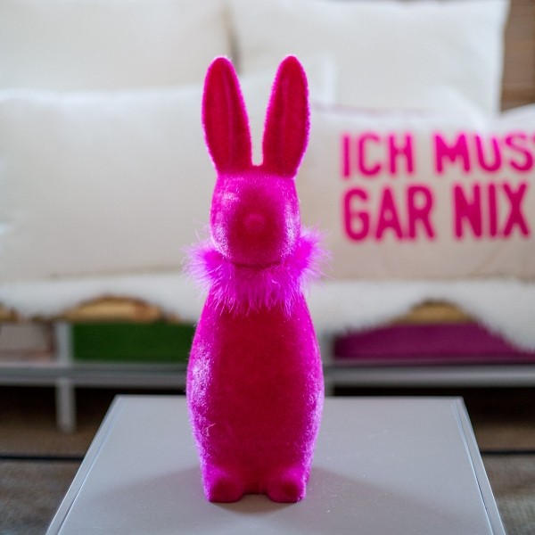 Hase pink beflockt 41 cm