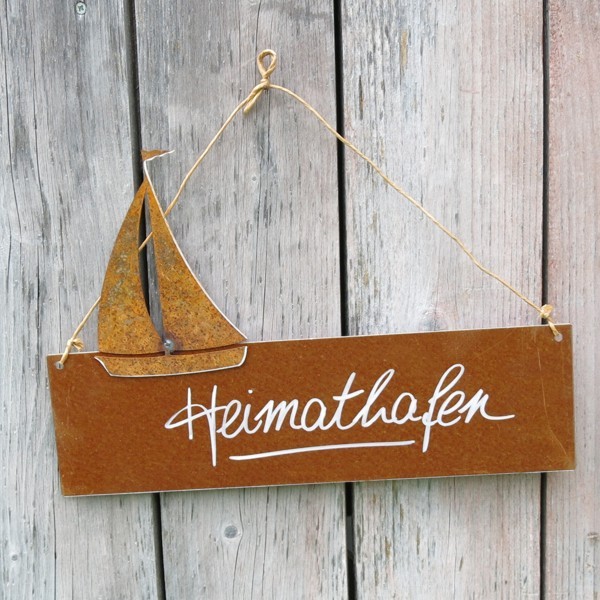 Schild Rost Garten Heimathafen