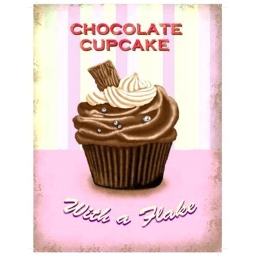Metallschild Cupcake groß Schokolade Blechschild Muffin Magnettafel