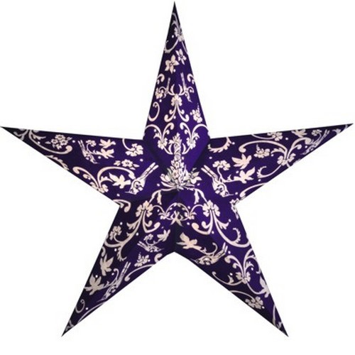 Starlightz Rokoko blau weiß Leuchtstern Papier Stern Lampe Weihnachtsstern