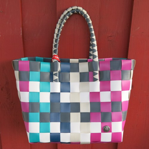 Witzgall Shopper 'SARAH', Braun, 37x24x28 Cm – Geflochtene Einkaufstasche Aus Kunststoff, Vintage Style