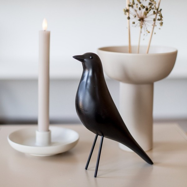Deko Vogel schwarz 22 cm