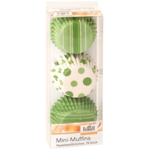 MINI Muffinförmchen Cupcake Papierförmchen Muffin Punkte Streifen grün Birkmann