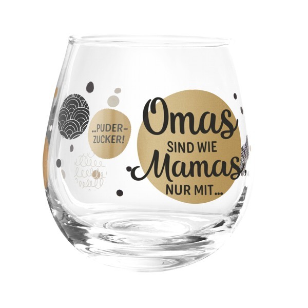 Formano Glas Spruch Omas sind wie Mamas nur mit Puderzucker Prosit Wein Cocktail