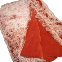 Felldecke rostrot Decke rot weiß 150 x 200 cm Fleece