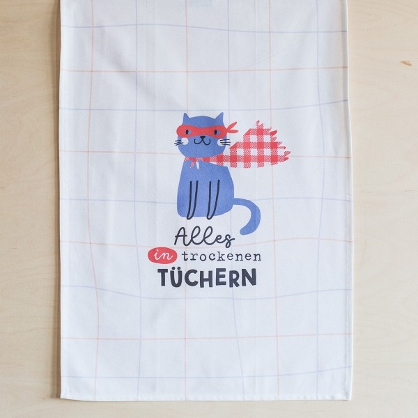 Geschirrtuch Happy Life Alles in trockenen Tüchern Katze