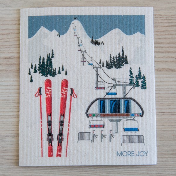Spüllappen waschbar Winter Sport Ski fahren More Joy