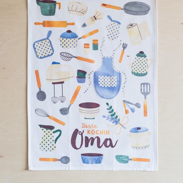 Geschirrtuch Happy Life Beste Köchin OMA