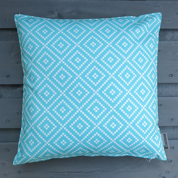 Outdoor Kissen Little diamond türkis 47 cm Garten für draußen | Outdoor
