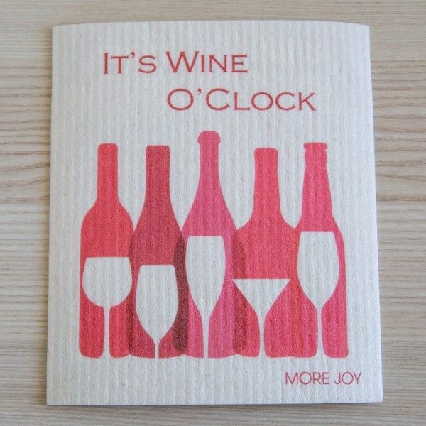 Spüllappen Its wine o clock Weinflaschen