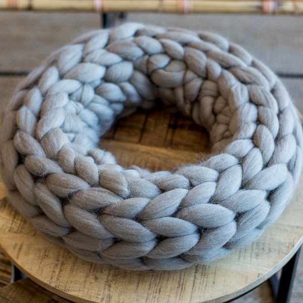 Wollkranz schlamm 47 cm