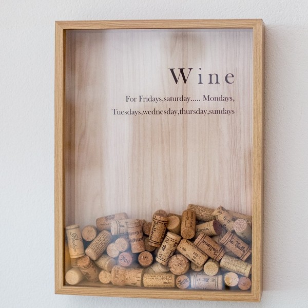 Weinkorken Sammelbox Holz natur