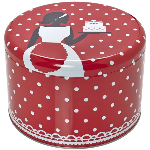 Plätzchendose Cake Couture Punkte rot weiß Keksdose Dose Blechdose Gebäckdose Ø 18 cm Birkmann